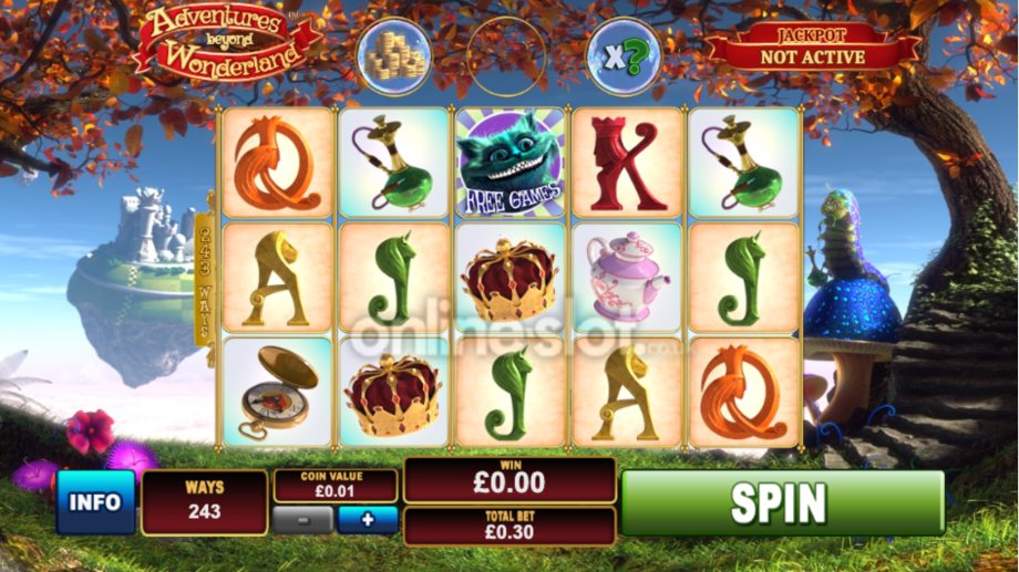 adventures beyond wonderland slot base game
