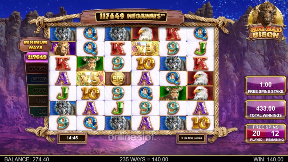 big bad bison megaways slot free spins feature