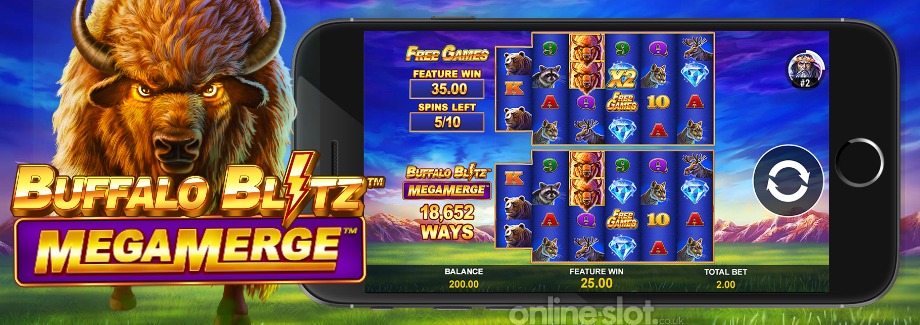 buffalo blitz mega merge mobile slot