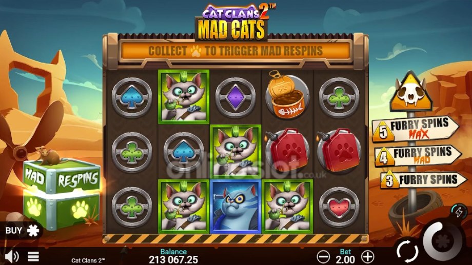 cat clans 2 mad cats slot base game