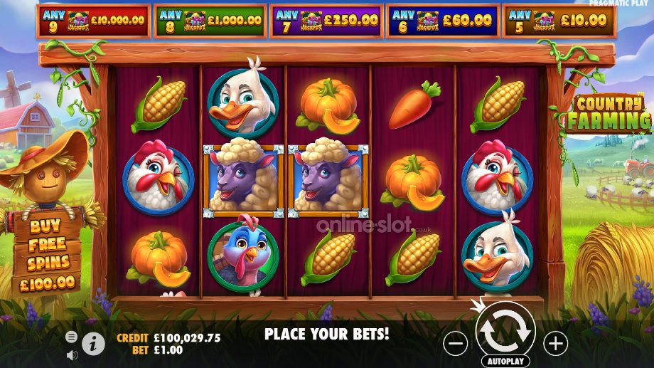country farming slot base game