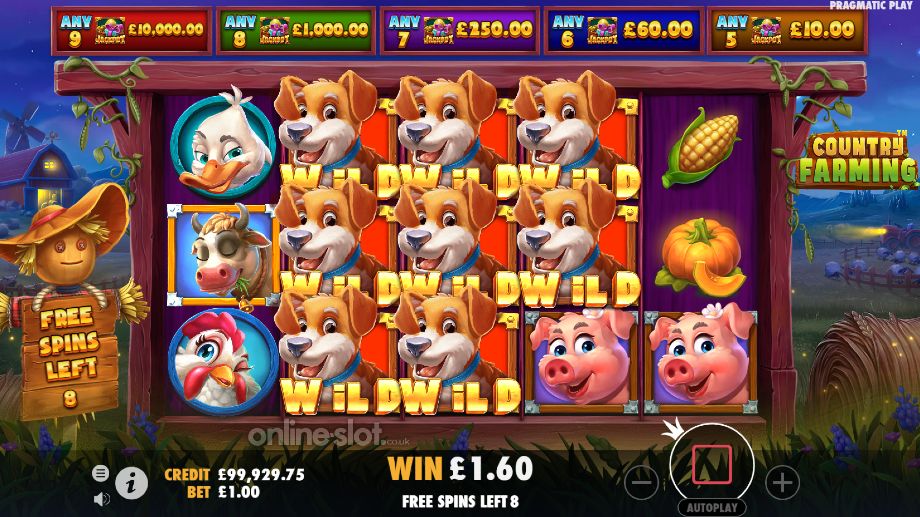 country farming slot free spins feature