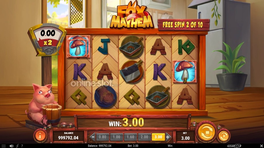 fox mayhem slot free spins feature