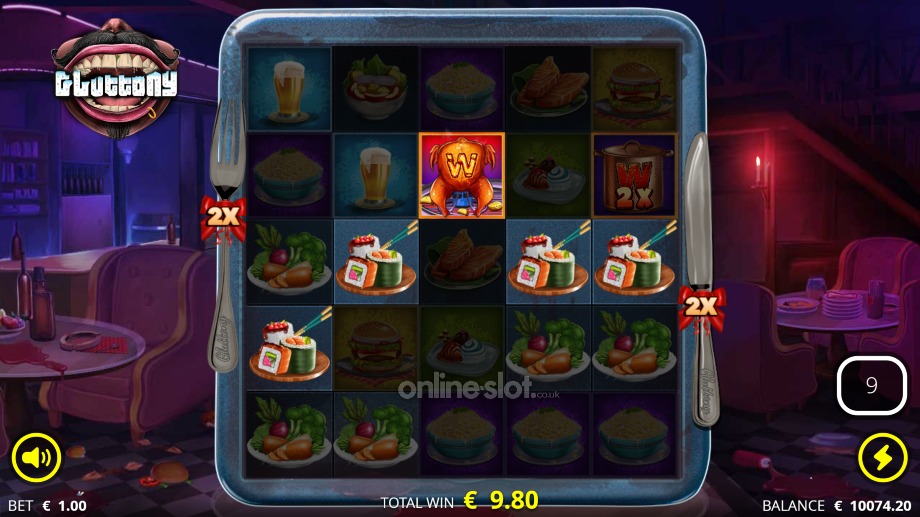 gluttony slot double up feature