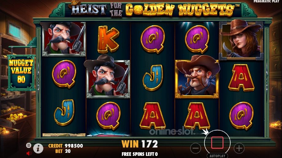 heist for the golden nuggets slot free spins feature