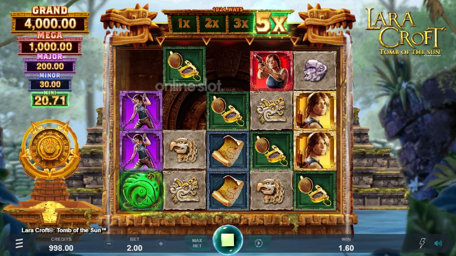 lara croft tomb of the sun slot multiplier trail feature