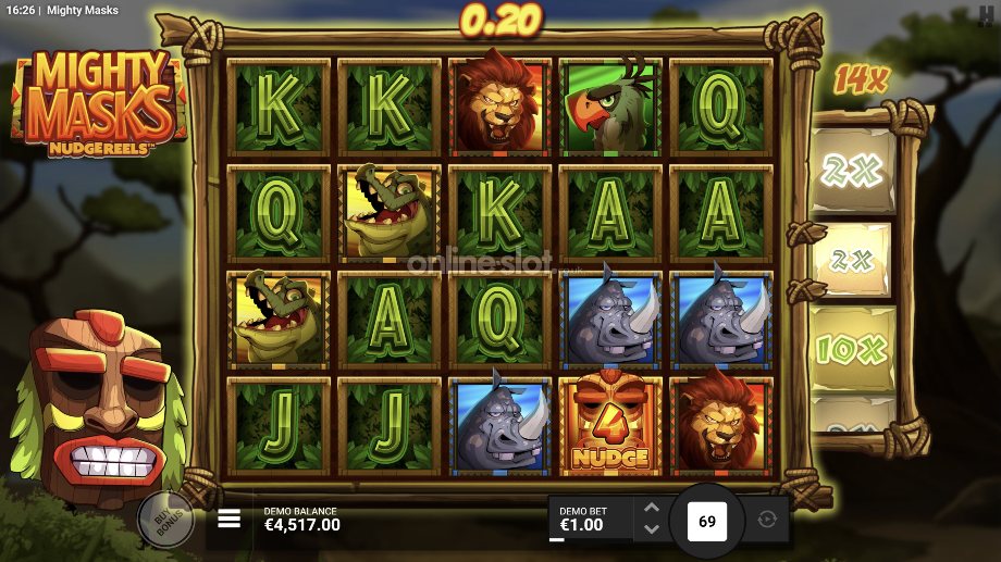 mighty masks slot nudgereels feature