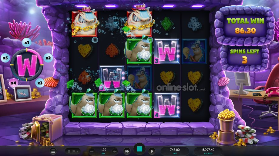 shark wash slot free spins feature