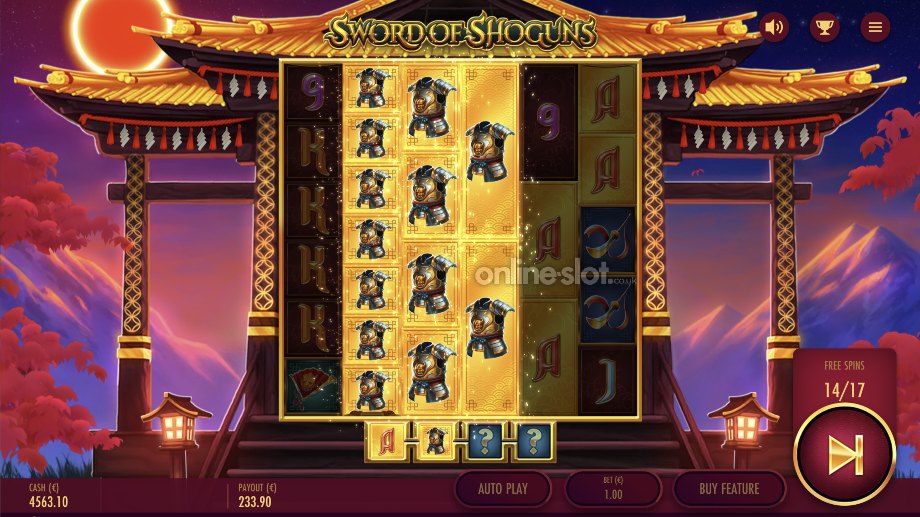 sword of shoguns slot bonus game feature