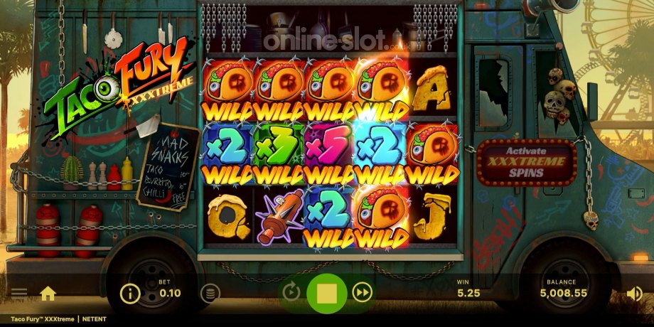 taco fury xxxtreme slot wild explosion feature