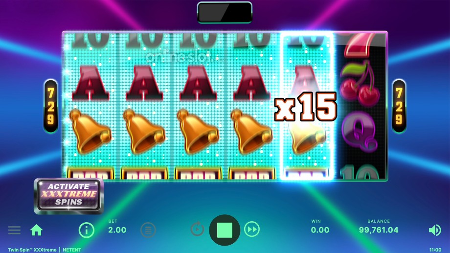 twin spin xxxtreme slot random win multiplier feature