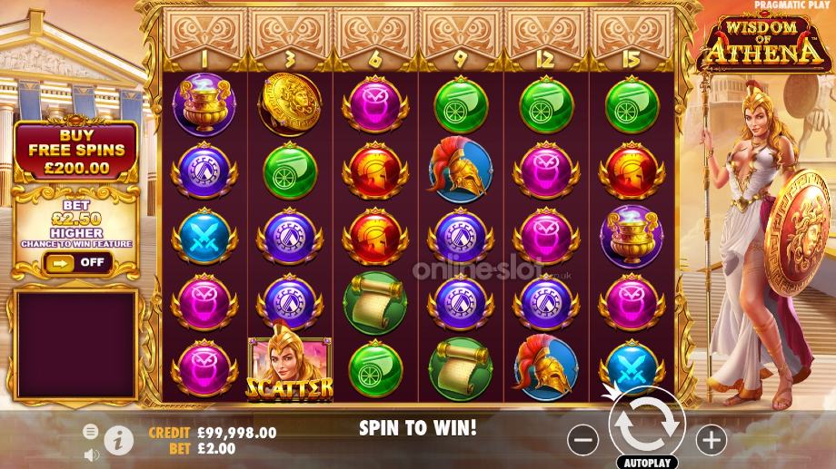 wisdom of athena slot base game