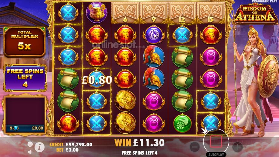wisdom of athena slot free spins feature