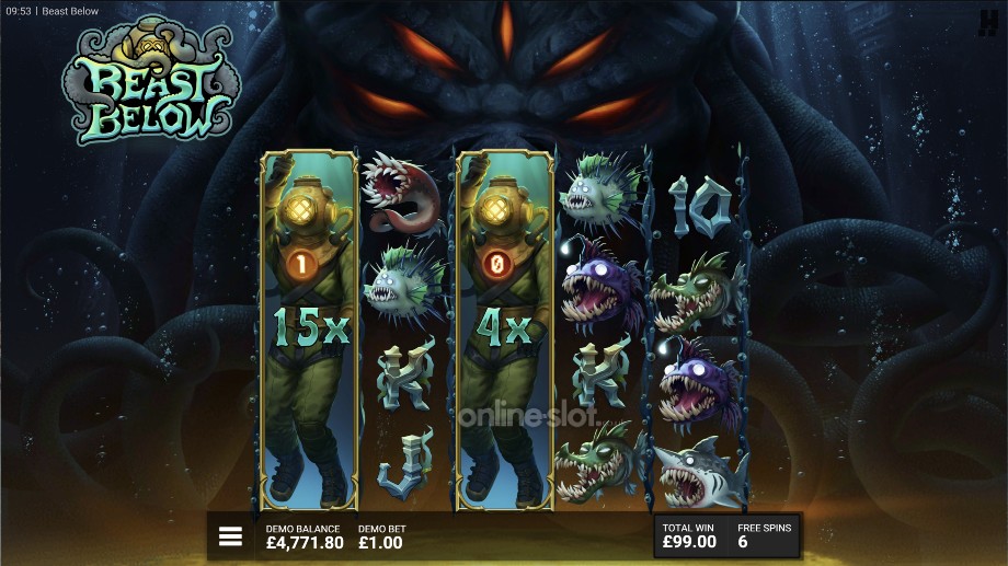 beast below slot down below bonus feature