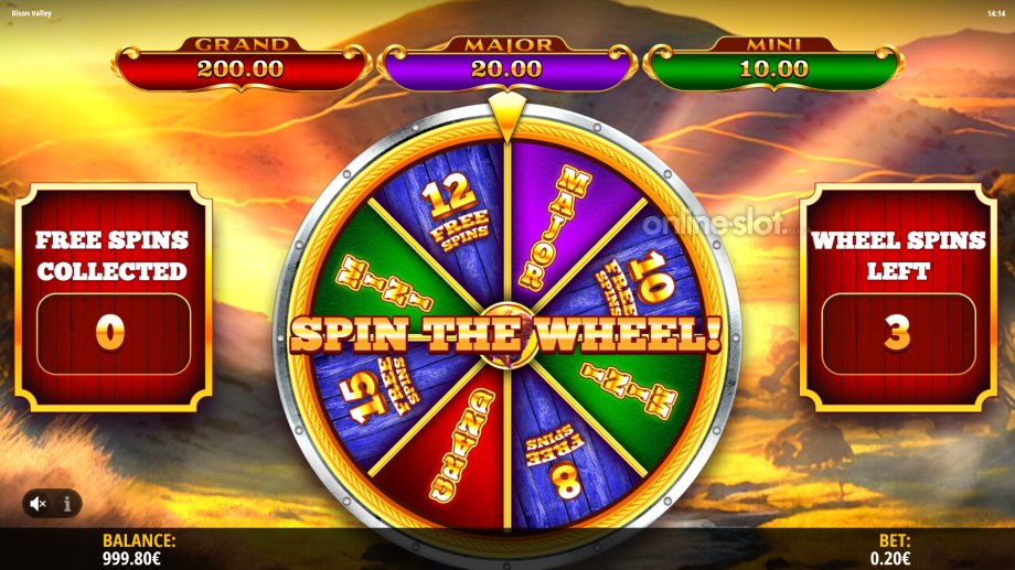 bison valley slot bonus wheel feature