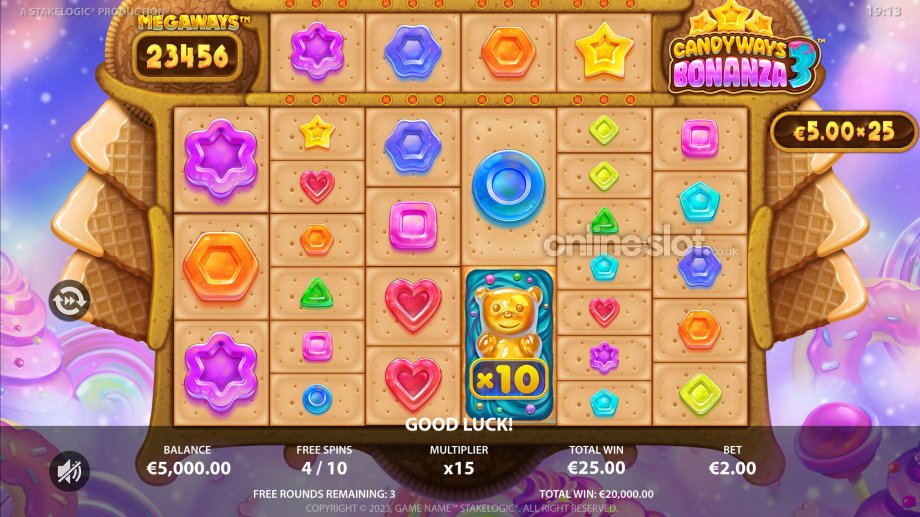 candyways bonanza 3 megaways slot free spins feature