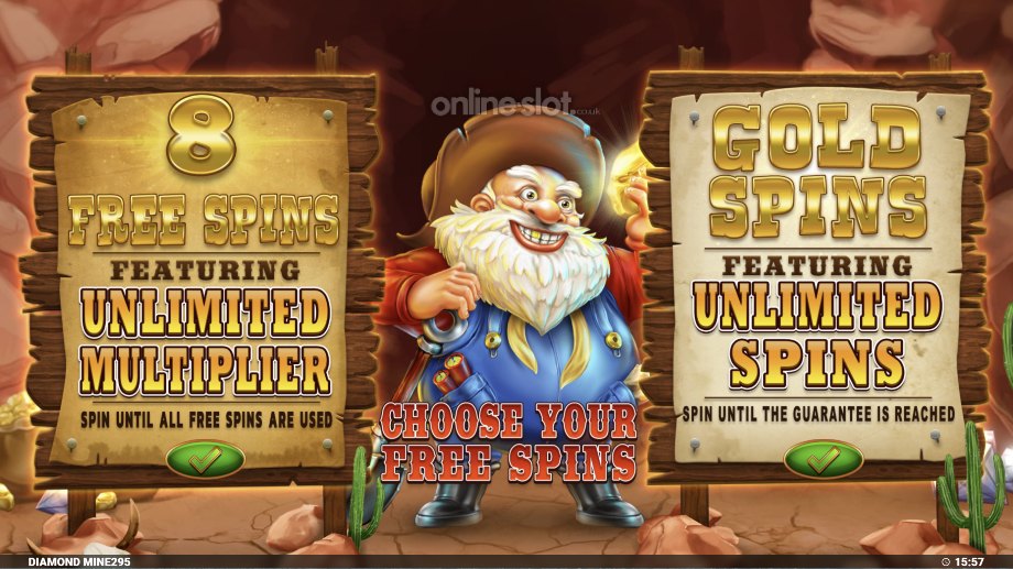 diamond mine 2 megaways slot free spins features