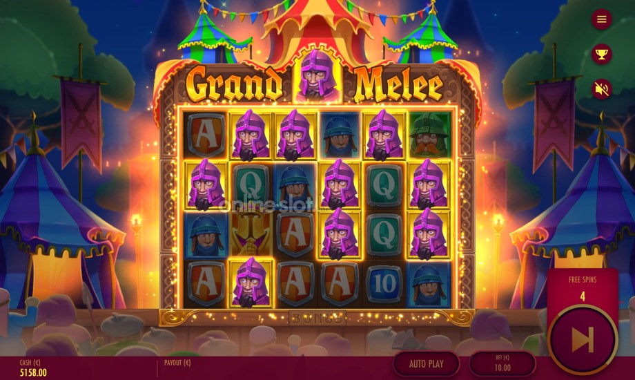 grand melee slot free spins bonus feature