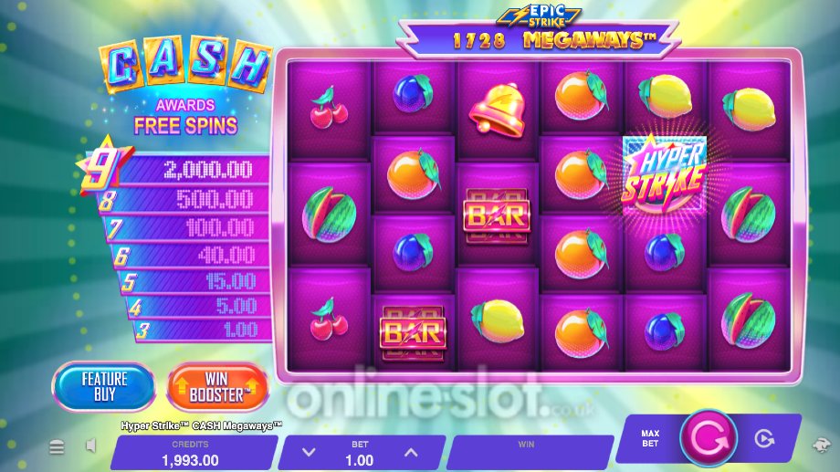 hyper strike cash megaways slot base game