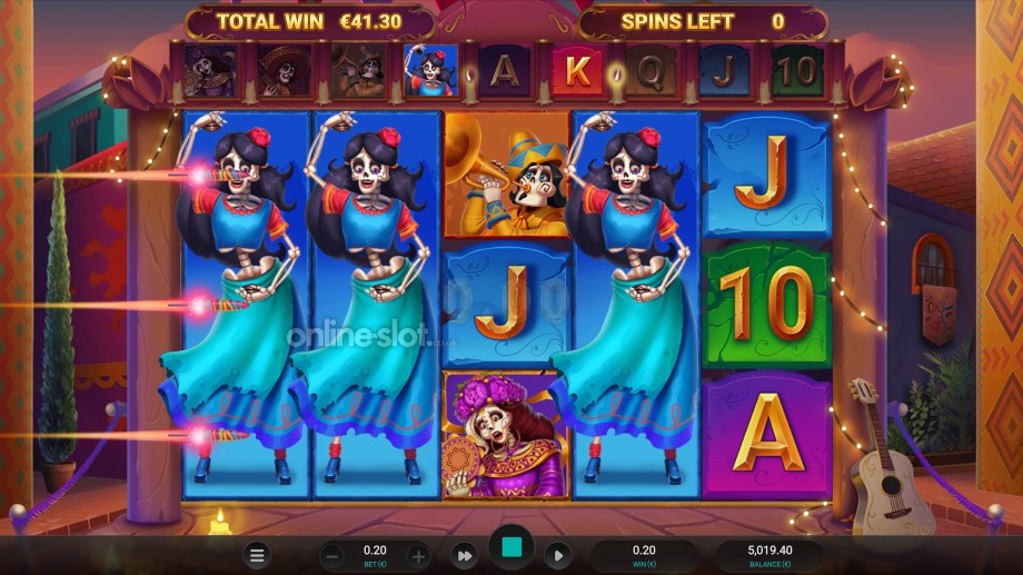 los cuatro esqueletos slot super free spins feature