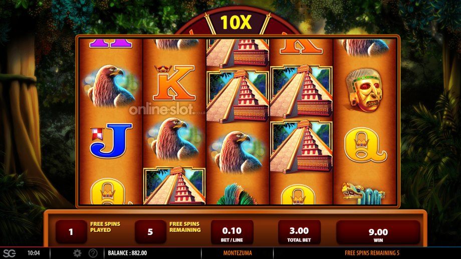 montezuma slot free spins feature