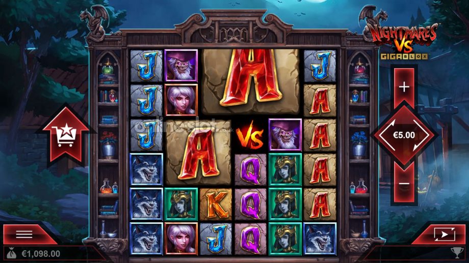 nightmares vs gigablox slot base game