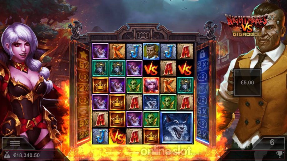 nightmares vs gigablox slot versus feature