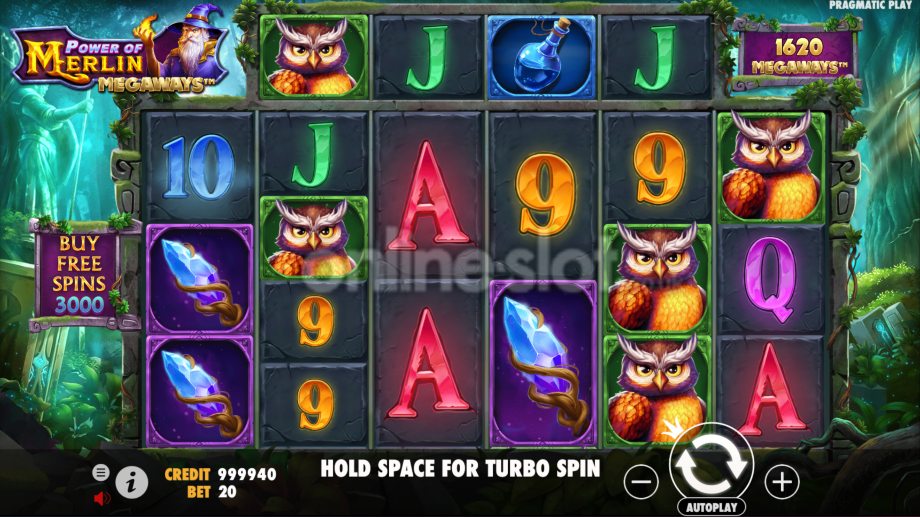 power of merlin megaways slot base game