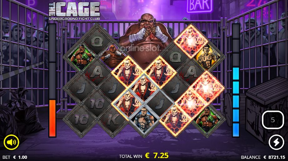 the cage slot title fight free spins feature big fatty