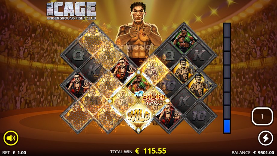 the cage slot title fight free spins feature