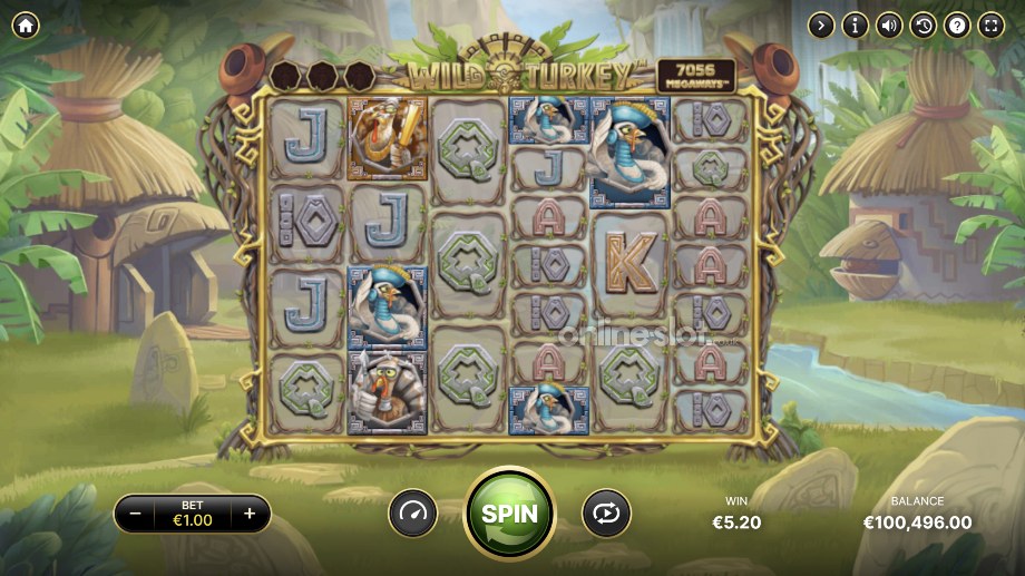 wild turkey megaways slot base game