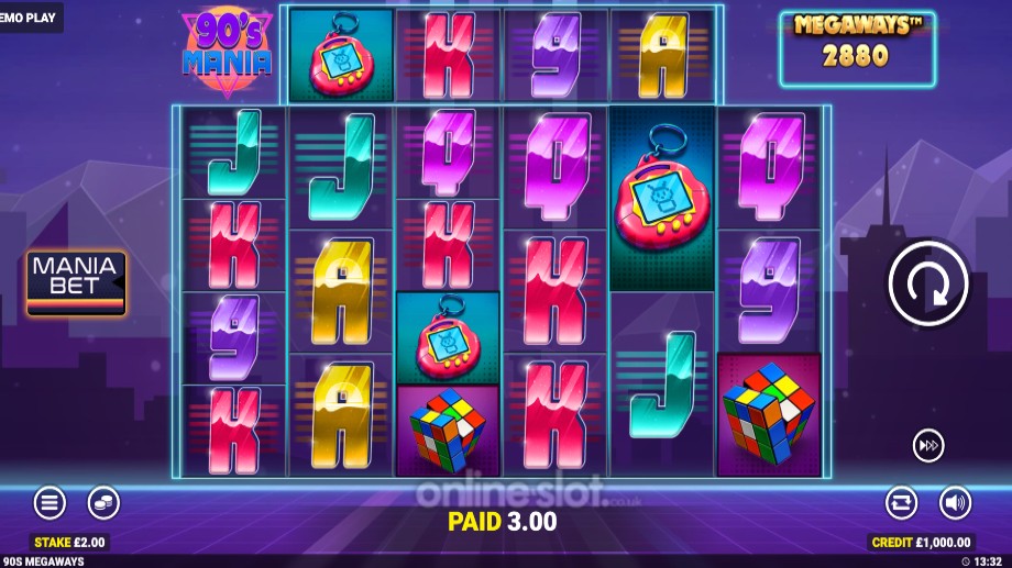 90s mania megaways slot base game