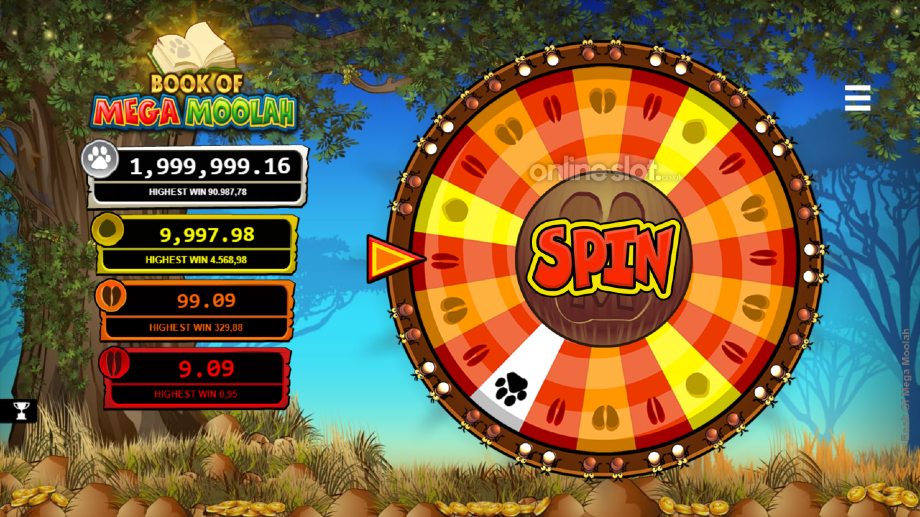 book of mega moolah slot jackpot bonus feature