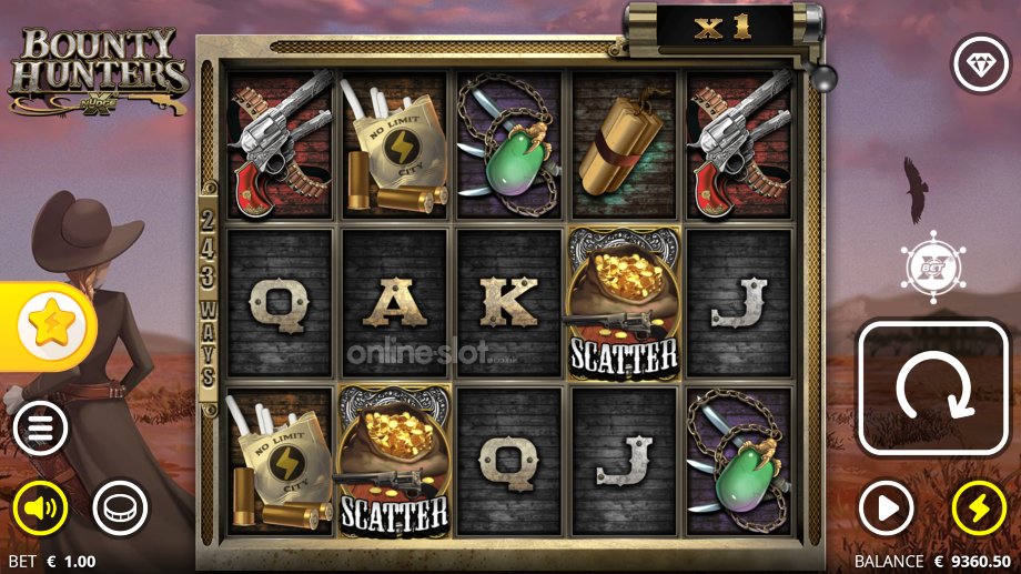 bounty hunters slot base game