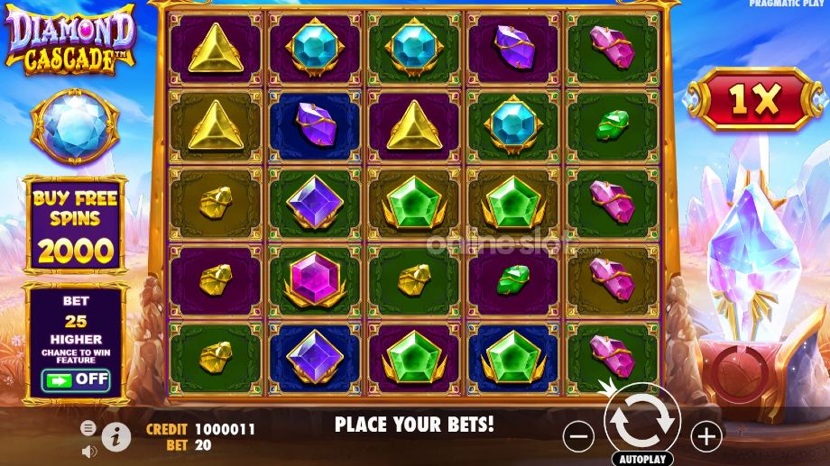 diamond cascade slot base game
