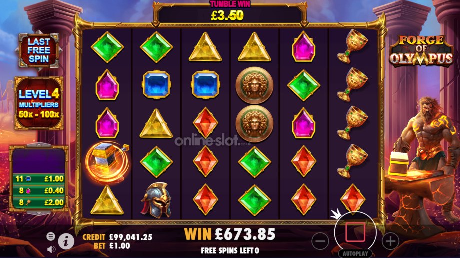 forge of olympus slot free spins feature