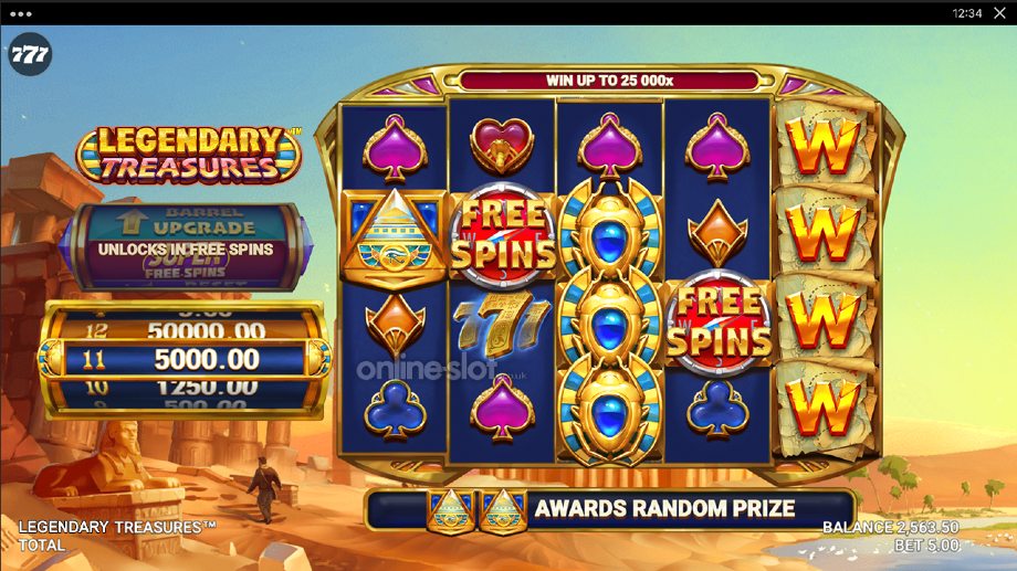 legendary treasures slot base game