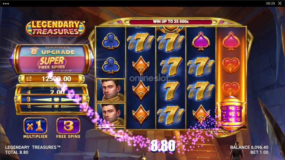 legendary treasures slot free spins feature
