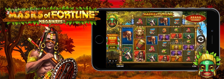 masks of fortune megaways mobile slot