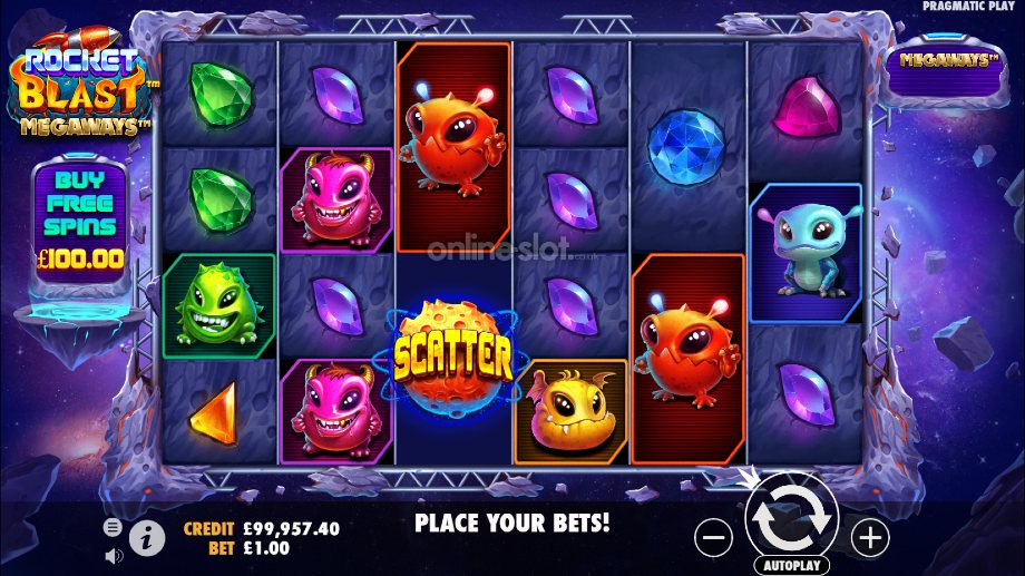 rocket blast megaways slot base game