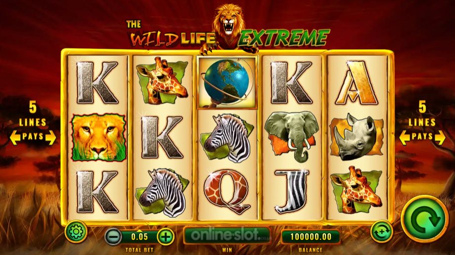 the wild life extreme slot base game
