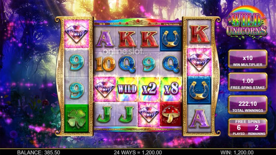 wild unicorns slot free spins feature