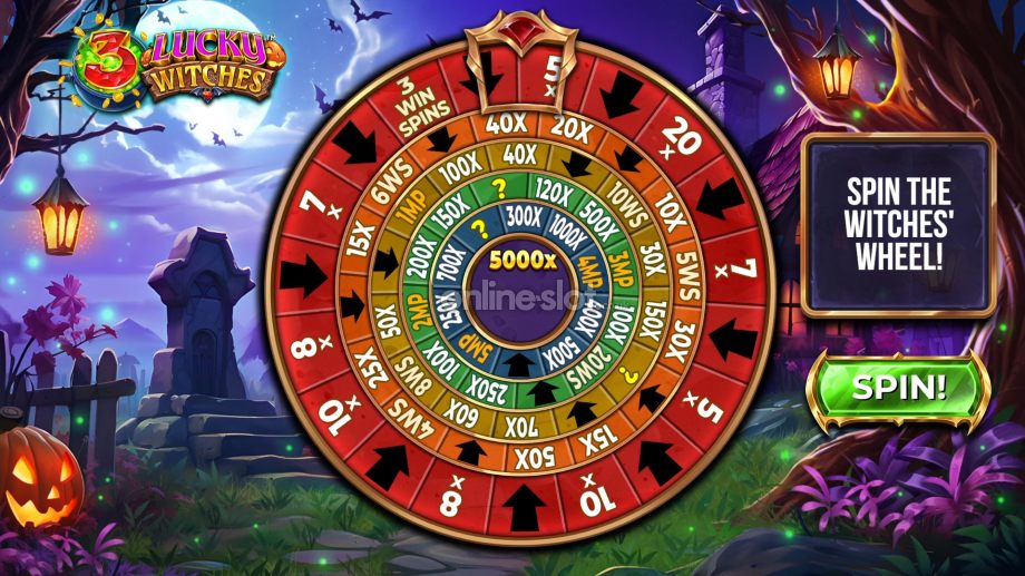 3 lucky witches slot witches wheel feature