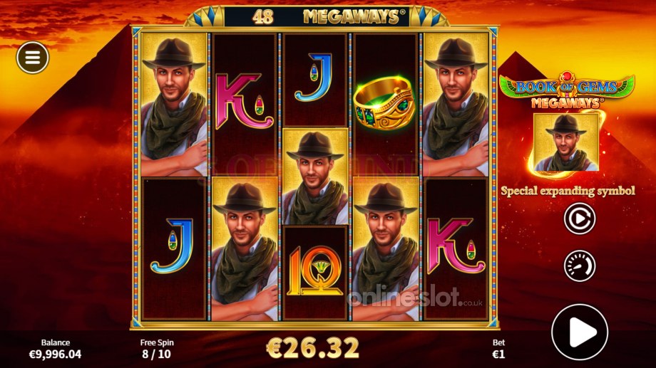 book of gems megaways slot free spins feature