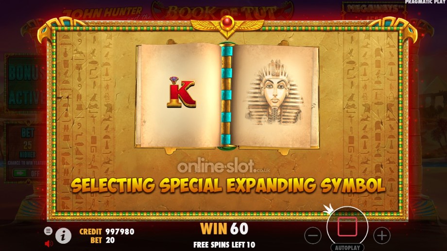book of tut megaways slot free spins feature