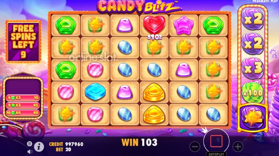 candy blitz slot free spins feature