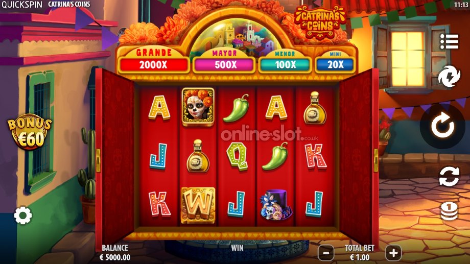 catrinas coins slot base game