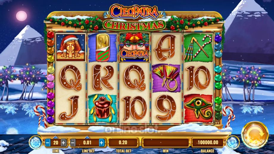 cleopatra christmas slot base game