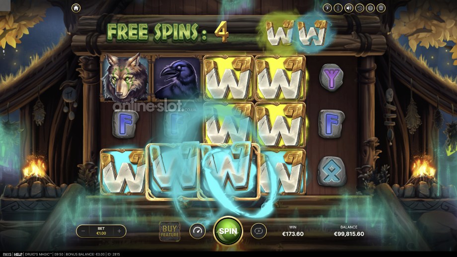 druids magic slot free spins feature