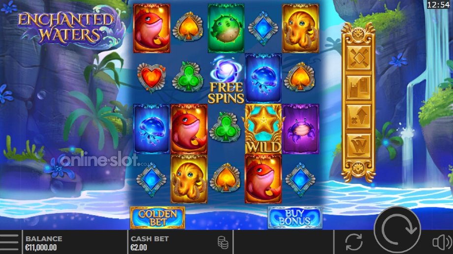 enchanted waters slot base game